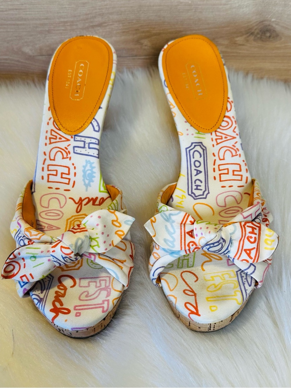 Coach Multicolor Knot Cork Wedge Sandal - Picture 5 of 9